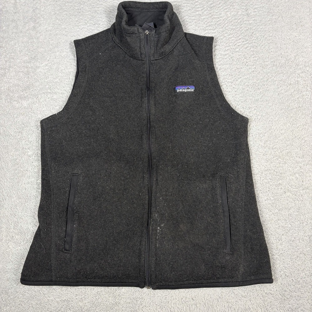 Patagonia Better Sweater Vest Womens Small Black Full Zip Fleece 25886 FA17